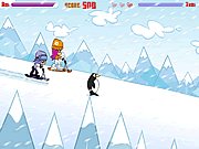 Click to Play PuppyGirls In Snow Scooter